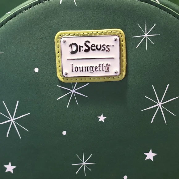 LOUNGEFLY Dr. Seuss How the Grinch Stole Christmas! Wreath Lenticular Crossbody - Picture 3 of 5